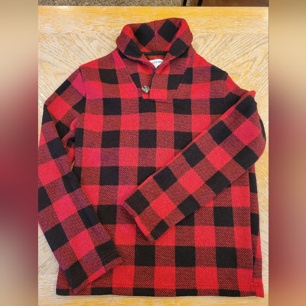 Boys Old Navy Buffalo Check Pullover size M (8)